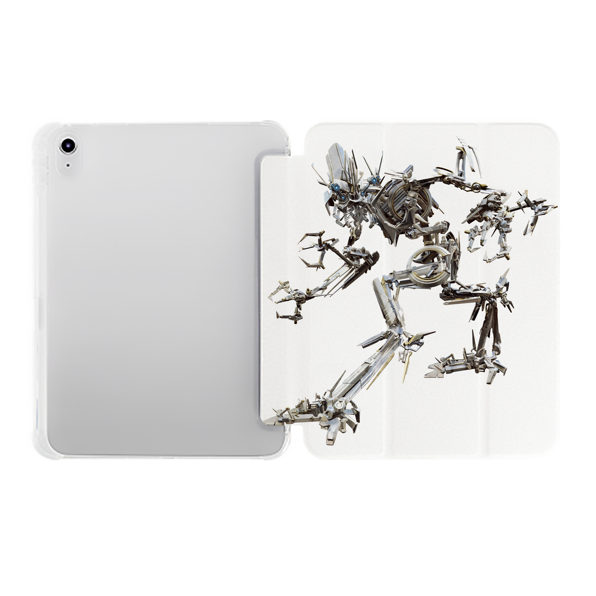 （画像用） Transformers トランスフォーマー IPad ケース ペン収納付き 三つ折りスタンド PUレザー×シリコン 対応機種9.5/10.5/10.9インチ
